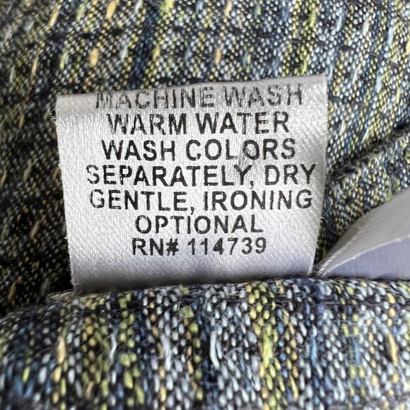 Flax Lagenlook Multicolor Linen Button Front Tops Size Large - Picture 6 of 6